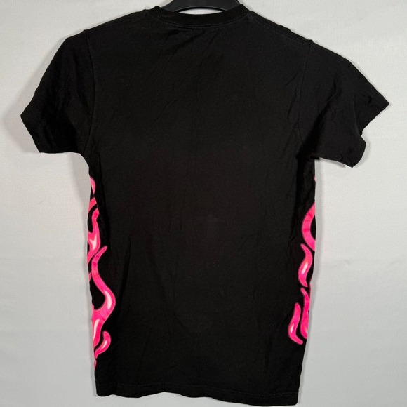 BAD BUNNY Small Tee Shirt with Pink Flames Puerto Rico Rap Singer Chest 32" - Picture 4 of 6